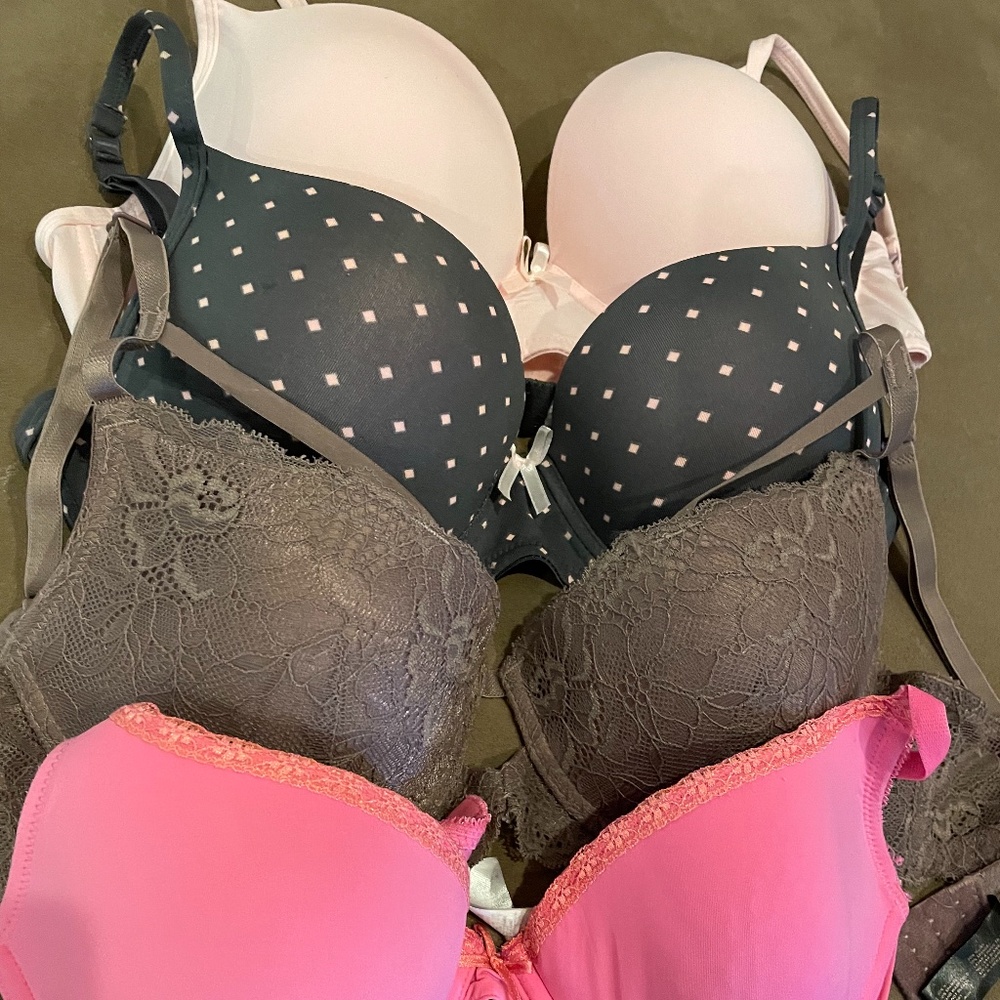 lot of 4 like new push up bra size 34c
